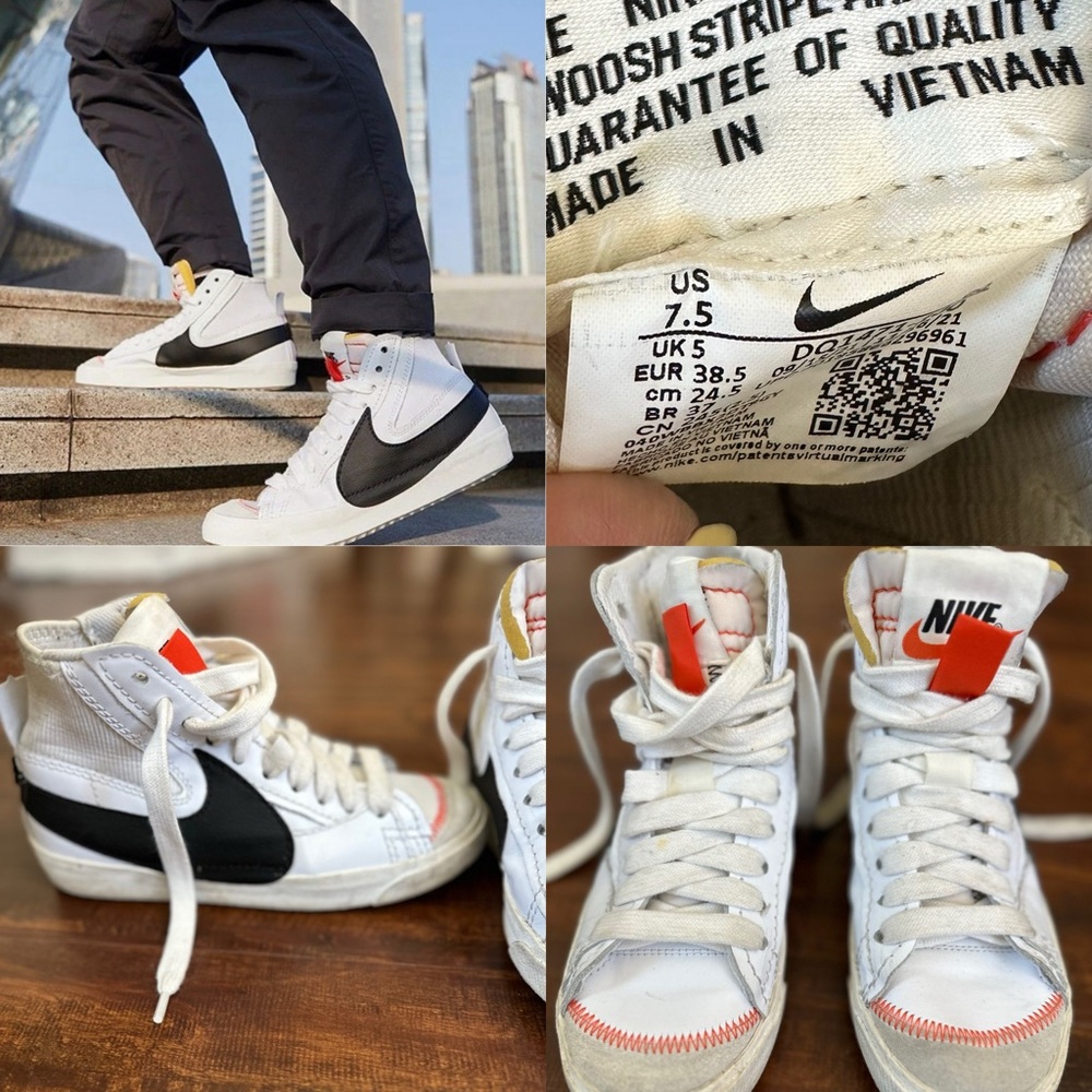 Nike White and Black High-Tops with Red Accents